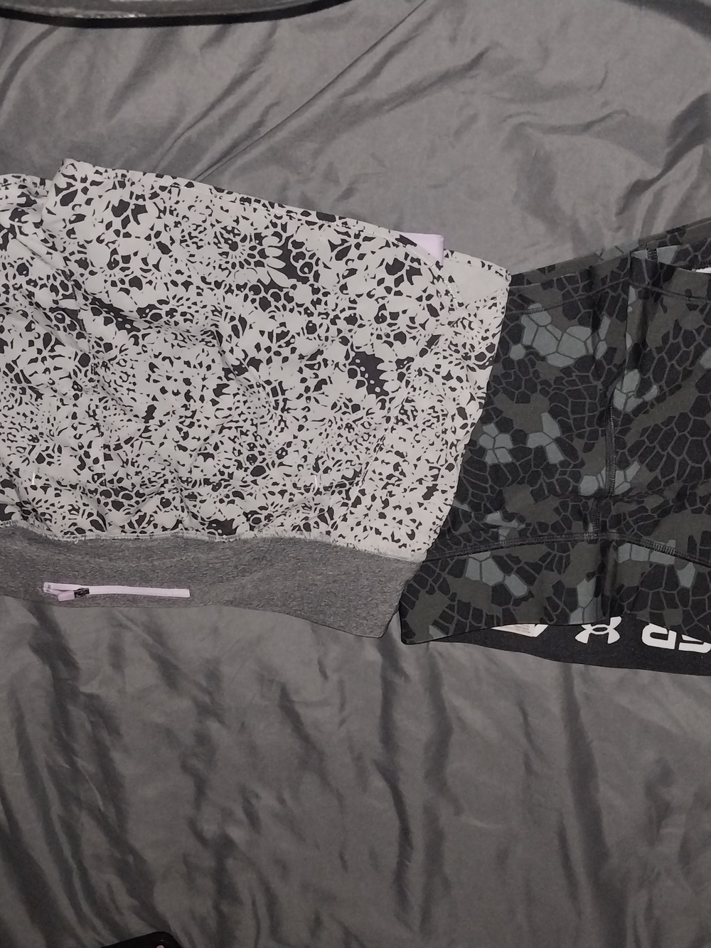 Gray & Black Patterned Athletic Shorts Duo